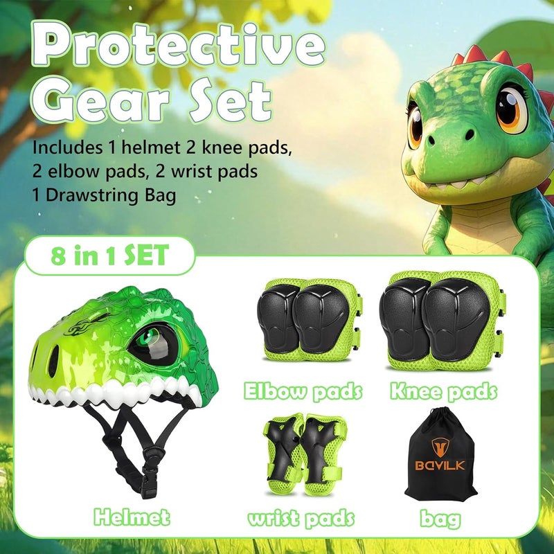 Bavilk Toddler Kids Bike Helmet,3D Dinosaur Helmets for Boys Girls Infant/Baby to Children 1/2/3/4/5/6/7/8 Years Old Lightweight Adjustable Multi-Sports Bicycle Scooter Skateboard Skating Cycling - Image 2